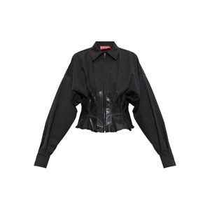 디젤 G-안부 지퍼 플리츠 재킷, 블랙계열, Italy 40(KR 55)