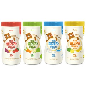 [키짱몸짱] 신제품 유기농 아기쌀과자 10개월 ~ 3세 퍼핑도넛 40g 4개, 2. 딸기맛세트 4개입, 1세트