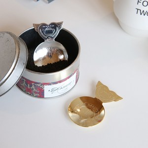 [윤자매네] 일본 스테인리스 하트 티 서버 찻잎 스푼 티 캔디 스푼 티스쿱 -2type, 골드, 1개