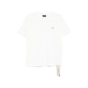 엠포리오아르마니 로고 자수 티셔츠, 화이트계열, Standard L(KR 100)