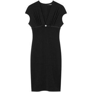 베르사체 딥 넥 미디 드레스, 블랙계열, Italy 40(KR 55)