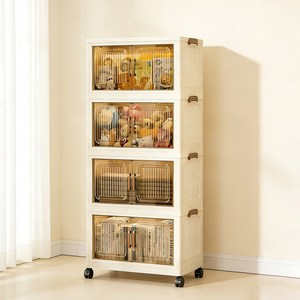 Frokom 이동식 폴딩 수납장 폭 55cm 리빙박스 접이식 바퀴 수납함 다용도 정리함