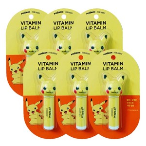 온더바디 벨먼 포켓몬 모이스춰 샤인 립밤, 피카츄, 4.5g, 6개