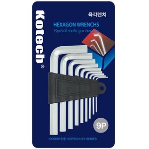 육각렌치 9P세트 (1.5-10mm), 1개