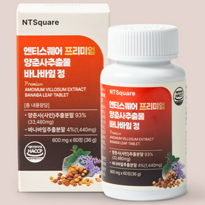 엔티스퀘어 프리미엄 양춘사 미얀마산 33 480mg 93% 고함량 바나바잎 추출, 1개, 60정