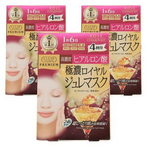 KOSE 클린 턴 프리미엄 로열 젤리 마스크 히알루론산, 4개입, 3개
