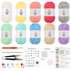 니뜨 코튼돌 뜨개실 10볼 코바늘 DIY 패키지, 파스텔, 1세트