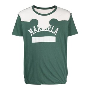 메종 마르지엘라 데콜티크 로고 프린트 티셔츠, 그린계열, Standard L(KR 105)