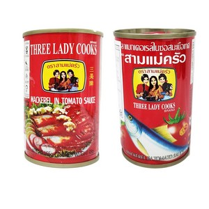 쓰리레이디 마케럴 인 토마토소스 155g 고등어인 토마토소스 고등어통조림 Thee Lady Mackeel In Tomato Sauce, 1개