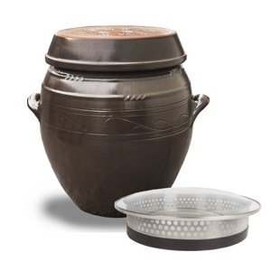 장수옹기 숨쉬는 옹기 항아리 소금 오미자 막걸리 된장 장독대, 1개