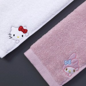 산리오 캐릭터 어린이집 고리 수건 타올, 핑크, 1개