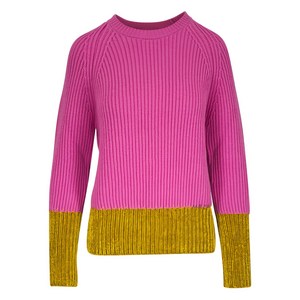 마르니 골지 패널 스웨터, 핑크계열+옐로우계열, Italy 38(KR 44-55)