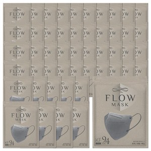 플로우 KF94 귀안아픈 숨쉬기편한 새부리형 마스크 대형, 1개입, 그레이, 50개