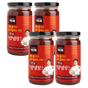 백종원의 만능양념장 소스 매콤한 맛 370g, 4개