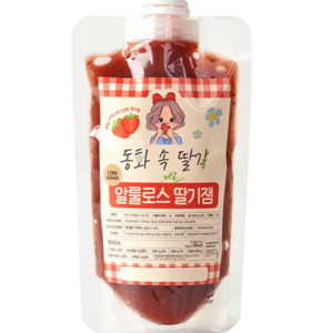 동화속딸기 간편 파우치 무설탕 저당 저칼로리 알룰로스 딸기잼, 200g, 1개