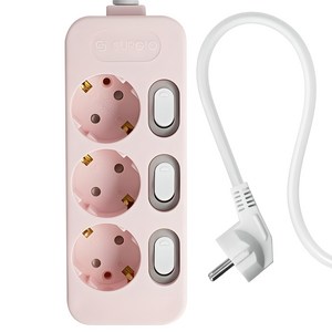 써지오 컬러 개별 멀티탭 전선형 3구 DH-2039-RT