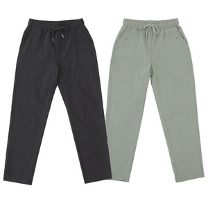 비비진 여성 봄 가을 편안한 엄마바지 슬림일자 스판바지 밴딩팬츠 1+1