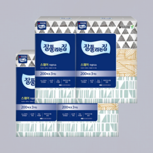 잘풀리는집 스퀘어 천연펄프 미용티슈 2겹, 200매, 12개