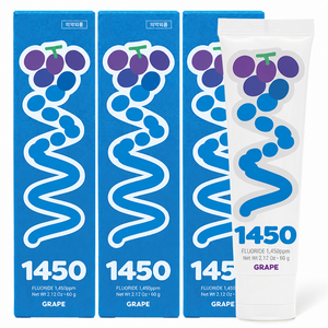 닥터노아 중금속 안심 1450 고불소 어린이치약 포도향, 60g, 3개