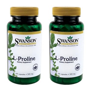 스완슨 L-프롤린 500mg 캡슐, 100개입, 2개, 100개