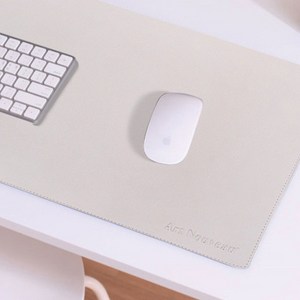 마우스패드 사무용 가정용 게임용 게이밍 장패드 아르누보 가죽(PU)재질, 아이보리, 1개