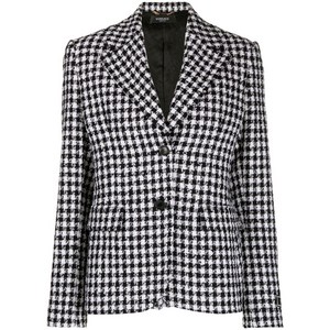 베르사체 하운즈투스 싱글 브레스티드 트위드 블레이저, 블랙계열+화이트계열, Italy 40(KR 55)
