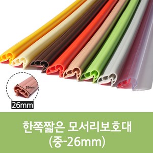 한쪽짧은 모서리보호대 폭 26mm x 길이 1200mm 2개 1세트, 투명