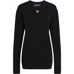 돌체앤가바나 로고 아플리케 긴소매 스웨트셔츠, 블랙계열, Italy 50(KR 88)