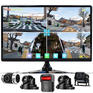 WINANON 4채널 터치 화물차 블랙박스 4K고화질 AI 생체인식 시스템 10.1인치 800만화소 1080P 128G 트럭 차량 풀세트