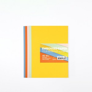 PapePhant 두꺼운 질감(물결 무늬) 있는 5컬러 색지(Thick 5 COLOR Textued PAPER), 180g A5 50매