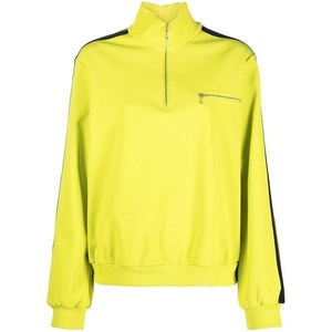 토리 버치 사이드 스트라이프 디테일 스웨트셔츠, 그린계열, Standard XS(KR XS/S)