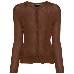 톰포드 골지 라운드 넥 가디건, 브라운계열, Standard M