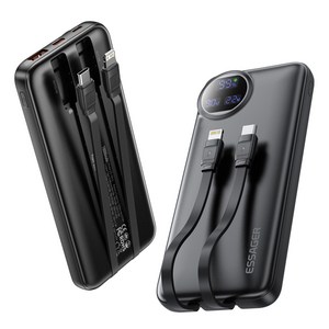 Essager PD 22.5W QC3.0 초고속충전 대용량 케이블 일체형 보조배터리