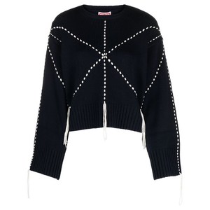 겐조 사시코 스티치 울 혼방 스웨터