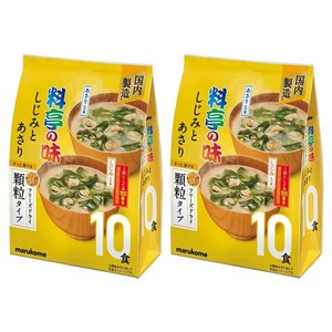 마루코메 대용량 동결건조된 과립 미소국 바지락 5개입 + 조개 5개입, 70g, 2개