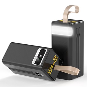 CCAGU대용량 보조배터리 60000mAh 고속충전PD 22.5W 2개 충전선 내장 캠핑용 차박용 여행용 멀티단자