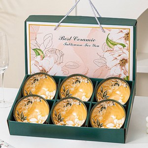 Wendini 베스트 세라믹 동백꽃 식기 6개입 WD001