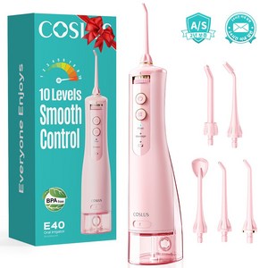 COSLUS 코슬루스 10 모드 무선 구강세정기 IPX7 급방수 + 5개노즐팁