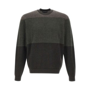 엠포리오아르마니 다이아몬드 패턴 울 스웨터, 그레이계열+그린계열, Standard S(KR 95)