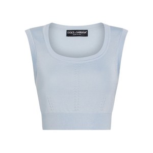 돌체앤가바나 실크 혼방 탑, 블루계열, Italy 44(KR 66)