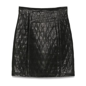 발망 퀼팅 가죽 스커트, 블랙계열, France 42(KR 77)