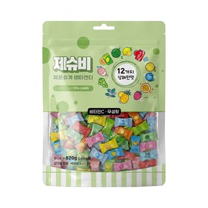 제슈비 제로슈가 비타캔디 12가지맛 무설탕 과일 사탕 지퍼백, 520g, 1개