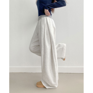 부기샵 팬츠 군살커버 퍼트 사이드 폴링 핀턱 와이드 트레이닝 롱팬츠