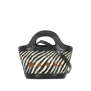 마르니 마이크로 웨이비 라피아 이펙트 토트 백