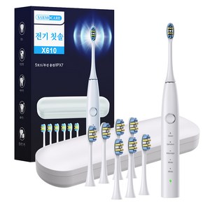 음파전동칫솔 초음파 전동칫솔 스마트 음파 전동칫솔 본체 전동칫솔 파워화이트닝 전동칫솔 전동칫솔 리필브러쉬 6개 여행가방