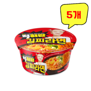 하림 럭히밥 김찌라면 큰컵 115g, 5개