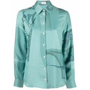 페라가모 그래픽 프린트 실크 셔츠