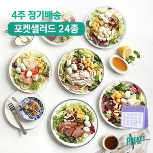[포켓샐러드] 샐러드 4주 정기배송 주 5팩 (베스트 샐러드_닭+크래미+치즈+숯불+훈제오리), 250g, 20개
