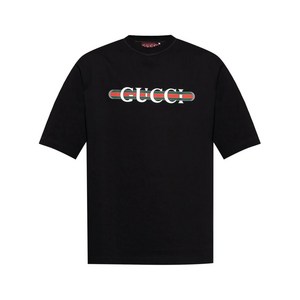 구찌 logo-print cotton T-shirt, 블랙계열, Standard L(KR 110)