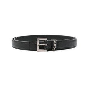 생로랑 Cassandre-plaque leather belt, Length (cm) 100, 블랙계열